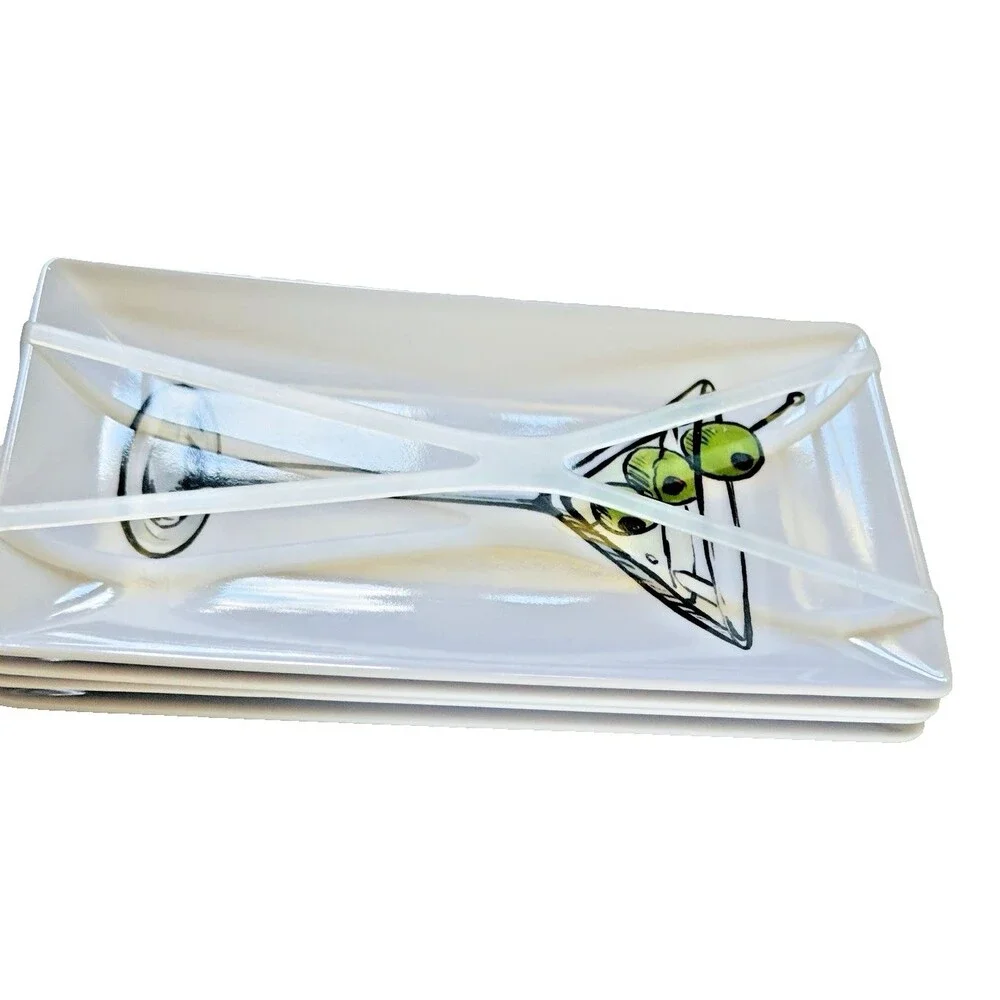 Martini Melamine Appetizer Plates 8x5
